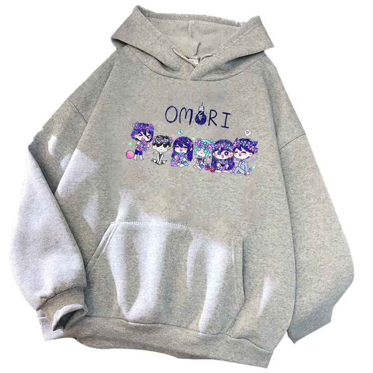 Game Omori Hoodies Loose Hooded Sweatshirts