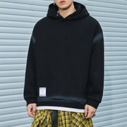 Fake Two Hoodies Men's Spray Dyeing Craft Long Sleeve Hoodie Top