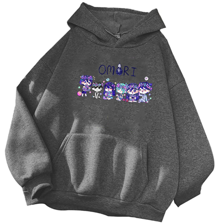 Game Omori Hoodies Loose Hooded Sweatshirts