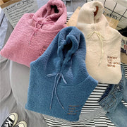 Loose Pocket Hoodies Womens Fleece Flannel Pullover Female Sweatshirt